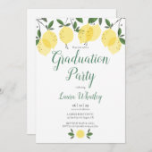 Moderne Script Lemons Greeneration Graduation Part Einladung (Vorne/Hinten)