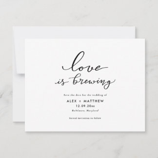 Moderne Script-Liebe bricht Save the Date Einladung