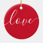 Moderne Script-Liebe Couple Foto Keramik Ornament (Hinten)