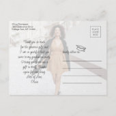 Moderne Script-Liebe & dank 2 Foto Abschluss Postkarte (Rückseite)