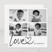 Moderne Script Liebe Foto Collage Card (Vorne/Hinten)