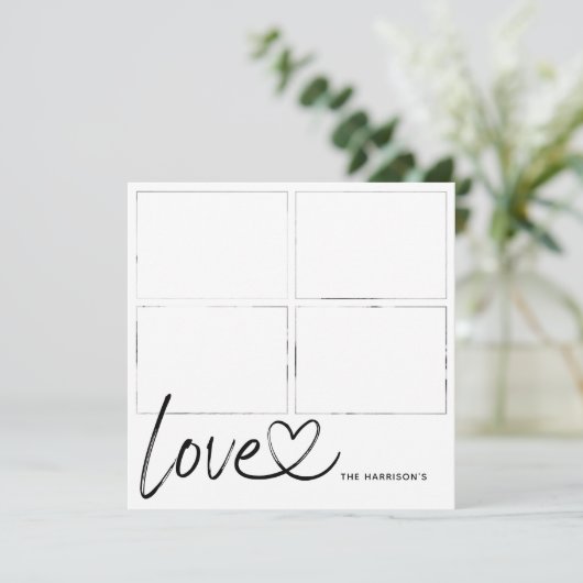 Moderne Script Liebe Foto Collage Card (Stehend Vorderseite)