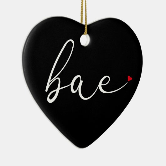 Moderne Script-Liebe Heart Bae Definition Keramik Ornament (Rechts)