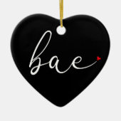 Moderne Script-Liebe Heart Bae Definition Keramik Ornament (Vorne)