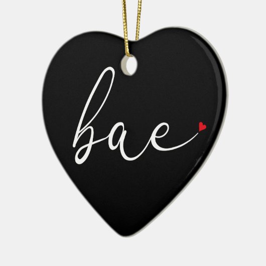 Moderne Script-Liebe Heart Bae Definition Keramik Ornament (Links)