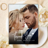 Moderne Script Liebe Herz 2 Foto Hochzeit Vielen D Dankeskarte
