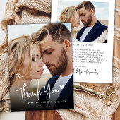 Moderne Script Liebe Herz 2 Foto Hochzeit Vielen D Dankeskarte