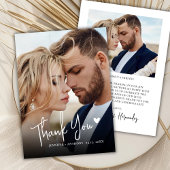 Moderne Script Liebe Herz 2 Foto Hochzeit Vielen D Dankeskarte