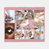 Moderne Script LIEBE Herzklopfen Rose Namen Fleecedecke (Vorderseite (Horizontal))