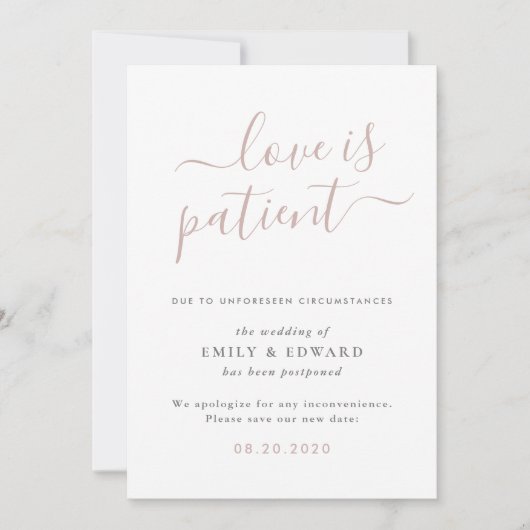 Moderne Script-Liebe ist die Aufschiebung von Hoch Einladung (Vorderseite)