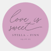 Moderne Script-Liebe ist süße Hochzeit Runder Aufkleber (Vorderseite)