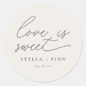 Moderne Script-Liebe ist süße Hochzeit Runder Aufkleber (Vorderseite)