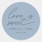 Moderne Script-Liebe ist süße Hochzeit Runder Aufkleber (Vorderseite)