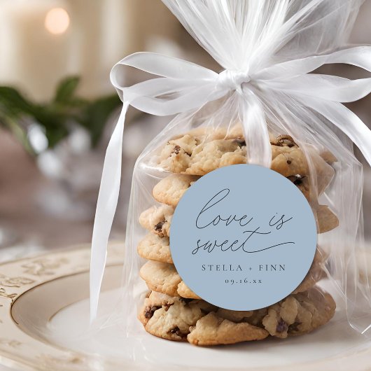 Moderne Script-Liebe ist süße Hochzeit Runder Aufkleber