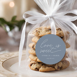 Moderne Script-Liebe ist süße Hochzeit Runder Aufkleber