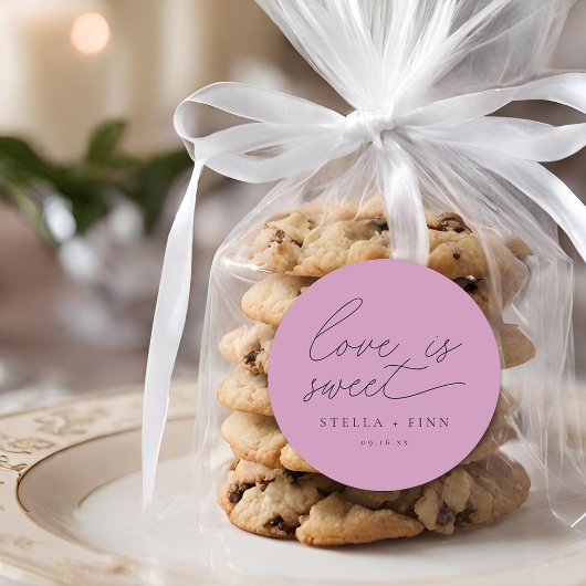 Moderne Script-Liebe ist süße Hochzeit Runder Aufkleber