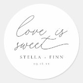 Moderne Script-Liebe ist süße Hochzeit Runder Aufkleber (Vorderseite)