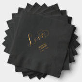 Moderne Script-Liebe | Paare Name Custom Wedding Servietten Mit Folie (Insitu (Gestapelt))