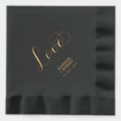 Moderne Script-Liebe | Paare Name Custom Wedding Servietten Mit Folie (Vorderseite)