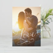Moderne Script-Liebe Romantisches Foto Save the Da Date (Stehend Vorderseite)