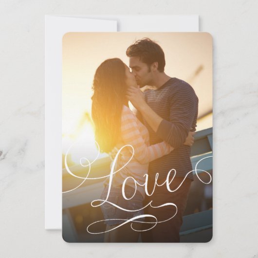 Moderne Script-Liebe Romantisches Foto Save the Da Save The Date (Vorderseite)