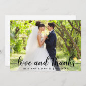 Moderne Script-Liebe und dank Couple Wedding Dankeskarte (Vorne/Hinten)