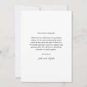 Moderne Script-Liebe und dank Foto Hochzeit Dankeskarte (Rückseite)