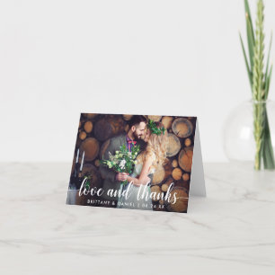 Moderne Script-Liebe und dank Hochzeitskuppel Hinw Dankeskarte