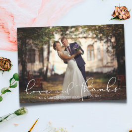 Moderne Script-LIEBE UND DANKE Foto Wedding