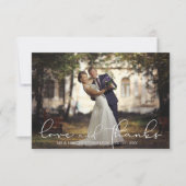 Moderne Script-LIEBE UND DANKE Foto Wedding (Vorderseite)