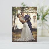 Moderne Script-LIEBE UND DANKE Foto Wedding Vielen (Stehend Vorderseite)
