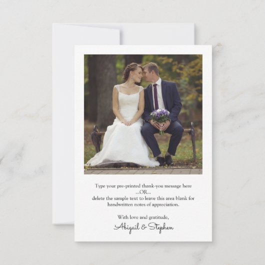 Moderne Script-LIEBE UND DANKE Foto Wedding Vielen (Rückseite)