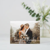 Moderne Script-Liebe und Dankeschön-Foto Postkarte (Stehend Vorderseite)