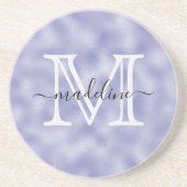 Moderne Script Lila Foil Monogram Kitchen Getränkeuntersetzer (Vorne)