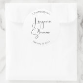 Moderne Script Lingerie Dusche Runder Aufkleber (Tasche)