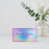 Moderne Script Makeup Artist Imitate Holographic B Visitenkarte (Stehend Vorderseite)