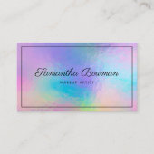 Moderne Script Makeup Artist Imitate Holographic B Visitenkarte (Vorderseite)