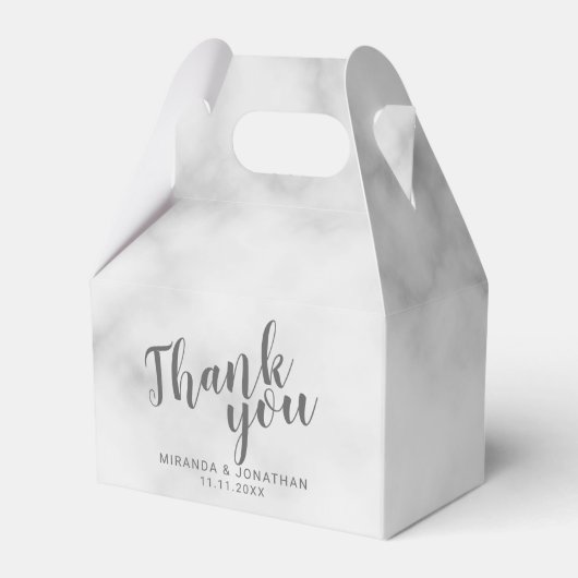 Moderne Script-Marble-Hochzeit Geschenkschachtel (Vorderseite)