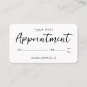 Moderne Script Minimal Erinnerung Card Terminkarte (Vorderseite)