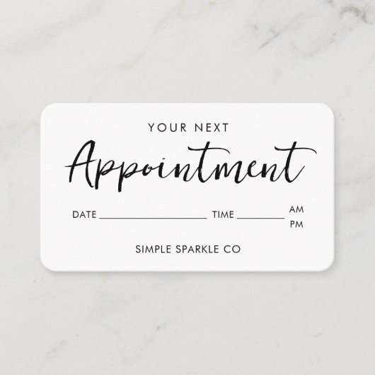 Moderne Script Minimal Erinnerung Card Terminkarte (Vorderseite)