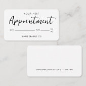 Moderne Script Minimal Erinnerung Card Terminkarte (Vorne/Hinten)