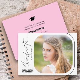 Moderne Script Minimal Foto Graduation Party Einladung