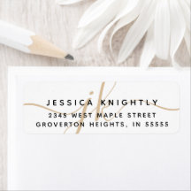 Moderne Script Minimal Gold Monogram Initials