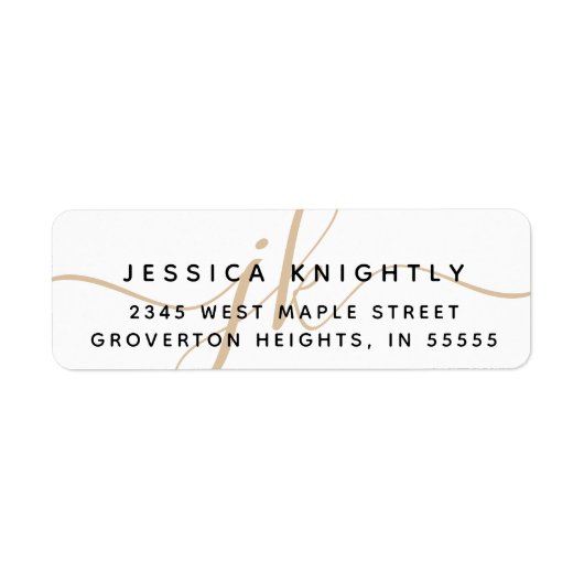 Moderne Script Minimal Gold Monogram Initials (Vorne)