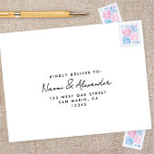 Moderne Script Minimal Wedding RSVP Rücksendeadres Permastempel
