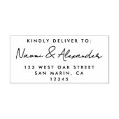 Moderne Script Minimal Wedding RSVP Rücksendeadres Permastempel (Design)