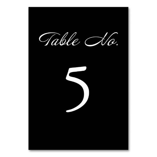 Moderne Script Minimalistisch Black Wedding Tischnummer (Rückseite)