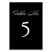 Moderne Script Minimalistisch Black Wedding Tischnummer (Vorderseite)