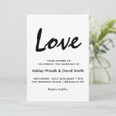 Moderne Script Minimalistisch Hochzeitseinladung Einladung (Stehend Vorderseite)