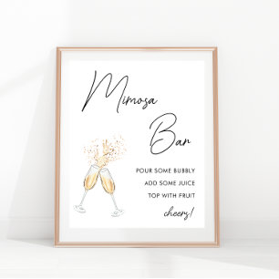 Moderne Script Minimalistische Bridal Shower Mimos Poster